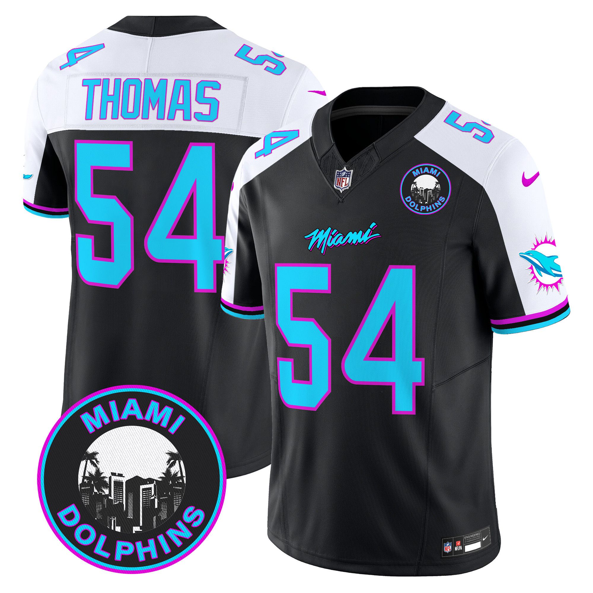 Men Miami Dolphins #54 Thomas Black 2024 Nike Vapor Limited NFL Jersey
